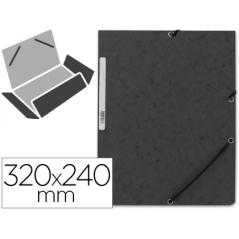 Carpeta q-connect gomas kf02169 carton simil-prespan solapas 320x243 mm negra