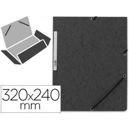 Carpeta q-connect gomas kf02169 carton simil-prespan solapas 320x243 mm negra