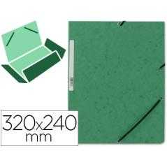Carpeta q-connect gomas kf02168 carton simil-prespan solapas 320x243 mm verde