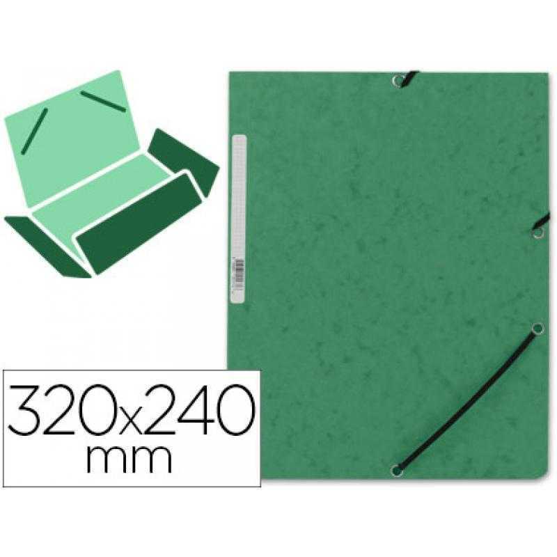 Carpeta q-connect gomas kf02168 carton simil-prespan solapas 320x243 mm verde