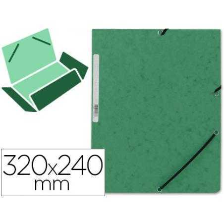 Carpeta q-connect gomas kf02168 carton simil-prespan solapas 320x243 mm verde