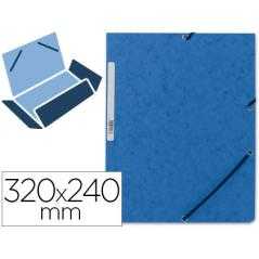 Carpeta q-connect gomas kf02167 carton simil-prespan solapas 320x243 mm azul