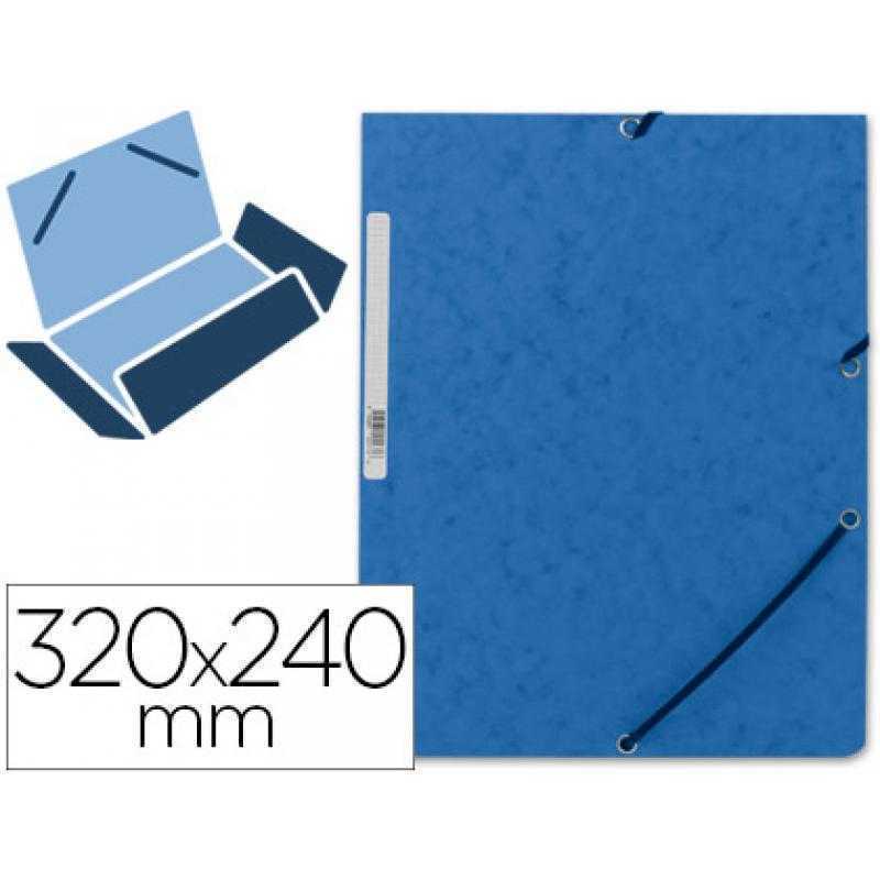 Carpeta q-connect gomas kf02167 carton simil-prespan solapas 320x243 mm azul