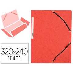 Carpeta q-connect gomas kf02165 carton simil-prespan solapas 320x243 mm roja