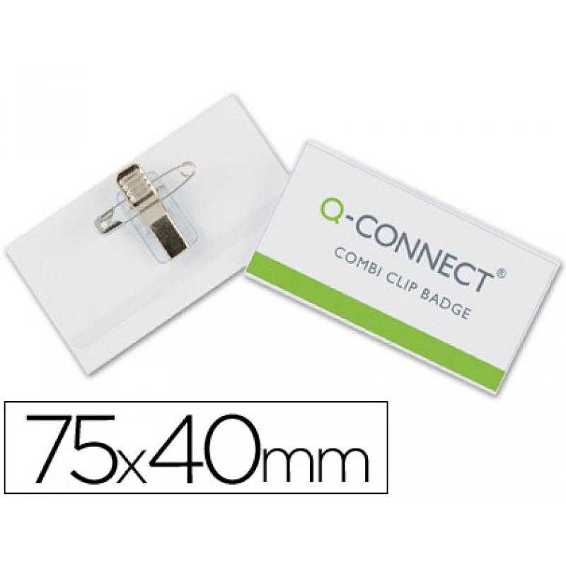 Identificador q-connect con pinza e imperdible kf01568 40x75 mm.