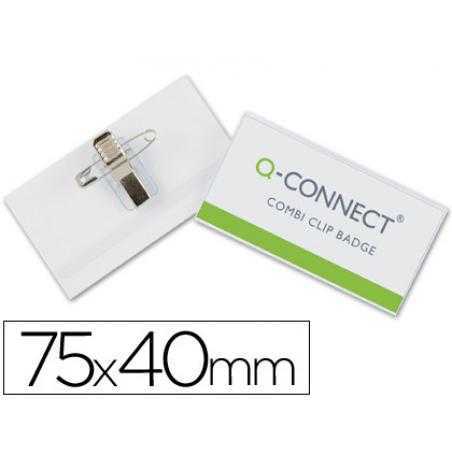 Identificador q-connect con pinza e imperdible kf01568 40x75 mm.