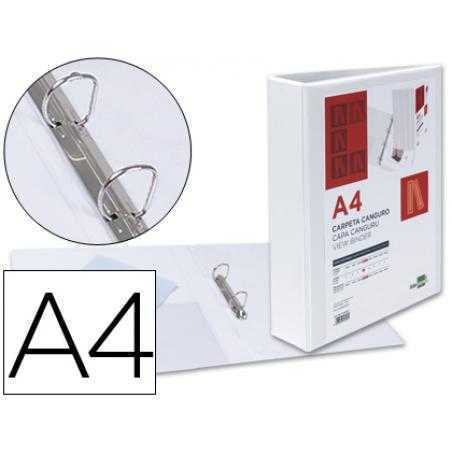 Carpeta canguro 2 anillas mixtas 55mm liderpapel a4 plastico blanca