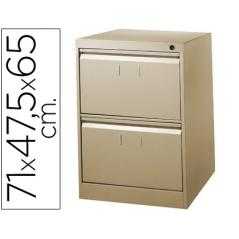 Fichero cajones de suelo metalico de 2 cajones 71cm alto,65cm prof,47,5 anchocolor beige n.34