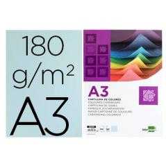 Cartulina liderpapel a3 180g/m2 celeste paquete de 100