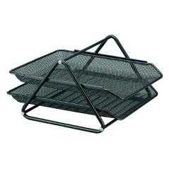Bandeja sobremesa metalica q-connect rejilla gxa100 negra2 bandejas movibles 300x185x350 mm