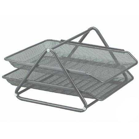 Bandeja sobremesa metalica q-connect rejilla gxa100 plata2 bandejas movibles 300x185x 350 mm