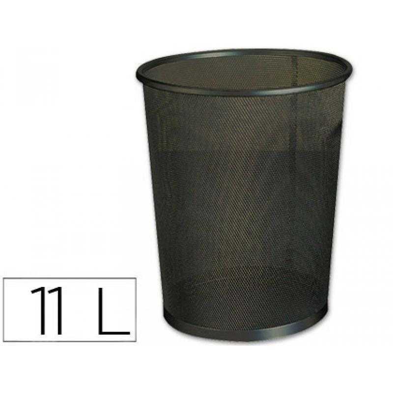 Papelera metalica q-connect rejilla negra 190x260x235 mm