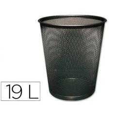 Papelera metalica q-connect negra rejilla 295x345mm