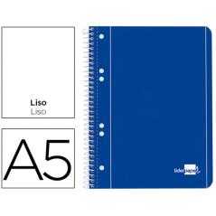 Cuaderno espiral liderpapel a5 micro serie azul tapa blanda 80h 75 gr liso 6taladros azul