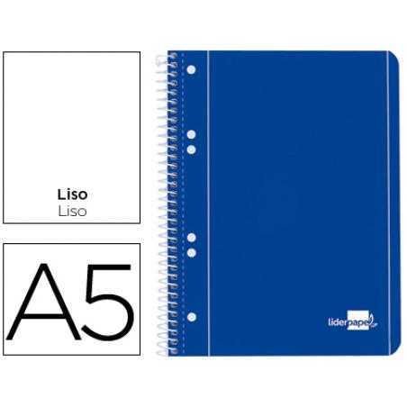 Cuaderno espiral liderpapel a5 micro serie azul tapa blanda 80h 75 gr liso 6taladros azul