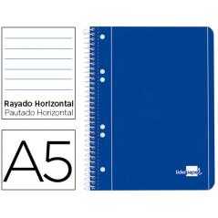 Cuaderno espiral liderpapel a5 micro serie azul tapa blanda 80h 75 gr horizontal 6 taladros azul