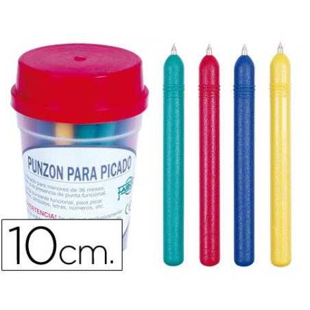 Punzon plástico de color -con punta de acero latonado