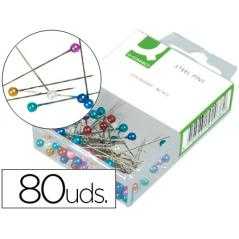 Agujas señalizadoras q-connect -caja de 80 unidades -colores surtidos