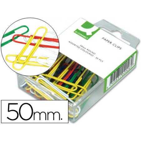 Clips colores q-connect -50 mm -caja de 30 unidades colores surtidos