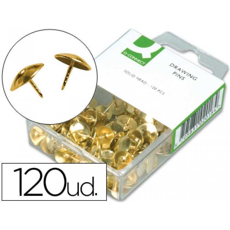 Chinchetas q-connect doradas -caja de 120 unidades