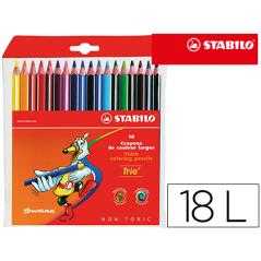 Lápices de colores stabilo trio caja de 18 colores