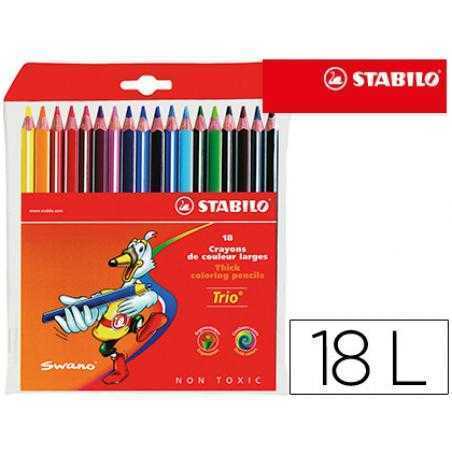 Lápices de colores stabilo trio caja de 18 colores