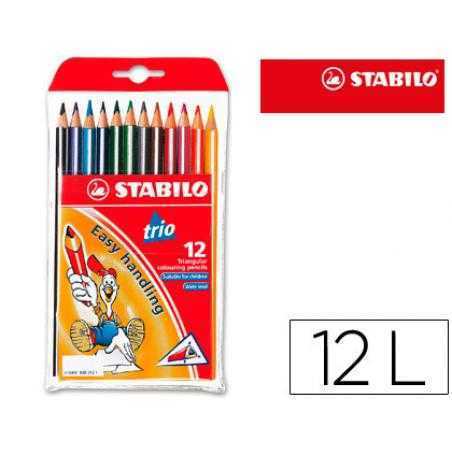 Lápices de colores stabilo trio caja de 12 colores
