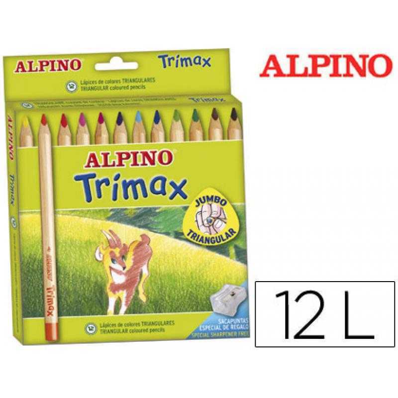Lápices de colores alpino trimax caja de 12 colores