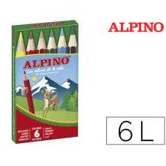 Lápices de colores alpino 651 c/de 6 colores cortos