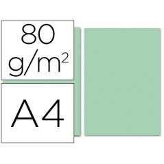 Papel color liderpapel a4 80g/m2 verde paquete de 100