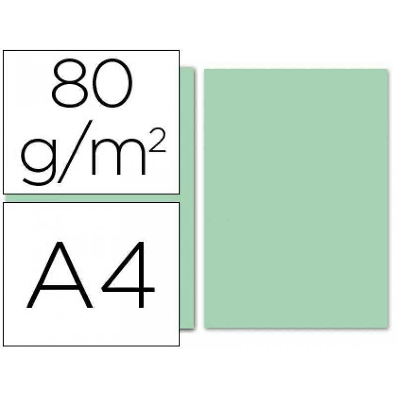 Papel color liderpapel a4 80g/m2 verde paquete de 100
