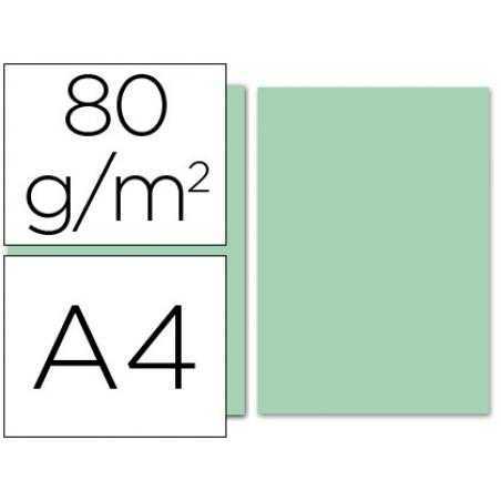 Papel color liderpapel a4 80g/m2 verde paquete de 100