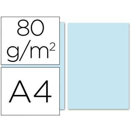 Papel color liderpapel a4 80g/m2 celeste paquete de 100