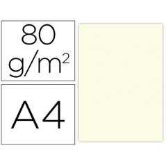 Papel color liderpapel a4 80g/m2 crema paquete de 100
