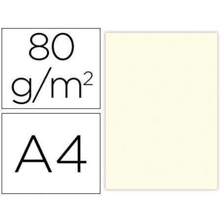 Papel color liderpapel a4 80g/m2 crema paquete de 100