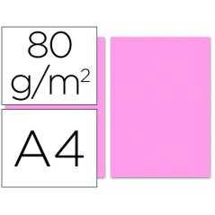 Papel color liderpapel a4 80g/m2 rosa paquete de 100