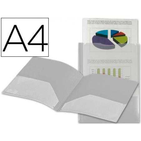Carpeta liderpapel dossier dos bolsas canguro 45684 polipropileno din a4 transparente