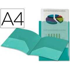 Carpeta liderpapel dossier dos bolsas canguro 45683 polipropileno din a4 verde
