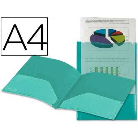 Carpeta liderpapel dossier dos bolsas canguro 45683 polipropileno din a4 verde