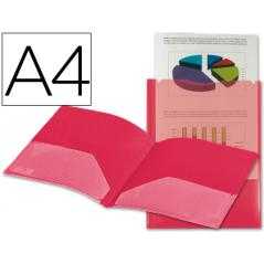 Carpeta liderpapel dossier dos bolsas canguro 45680 polipropileno din a4 roja