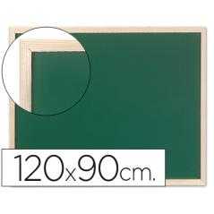 Pizarra verde q-connect marco de madera 120x90 cm sin repisa