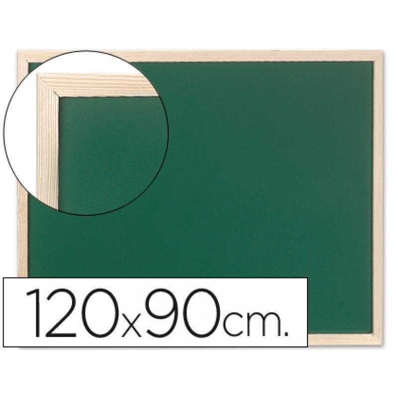 Pizarra verde q-connect marco de madera 120x90 cm sin repisa