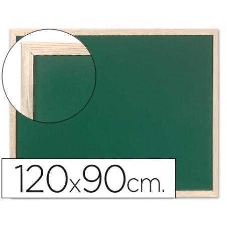 Pizarra verde q-connect marco de madera 120x90 cm sin repisa