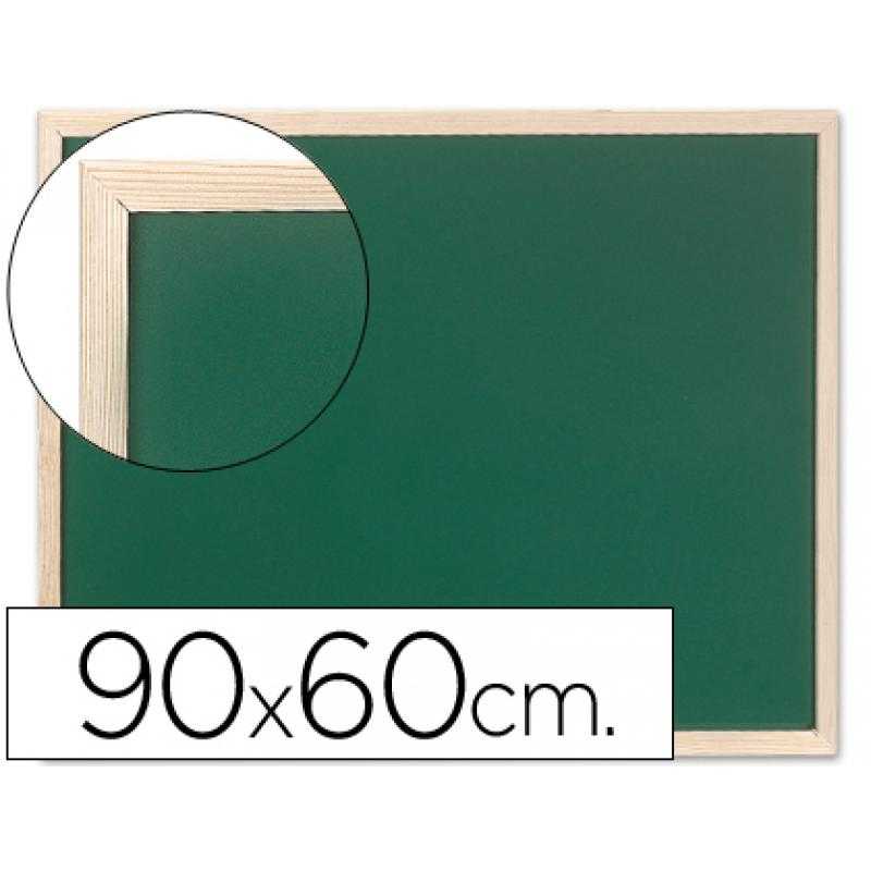 Pizarra verde q-connect marco de madera 90x60 sin repisa