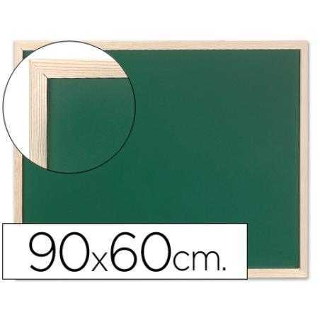 Pizarra verde q-connect marco de madera 90x60 sin repisa