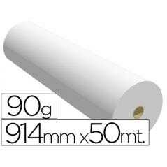 Papel reprografía para plotter 914mmx50mt 90gr impresión ink-jet