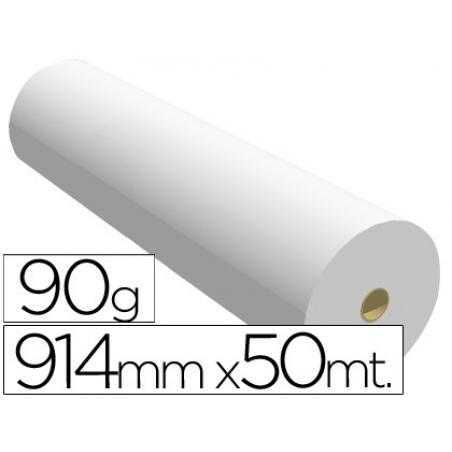 Papel reprografía para plotter 914mmx50mt 90gr impresión ink-jet
