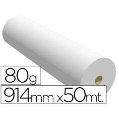 Papel reprografía para plotter 914mmx50mt 80gr impresión ink-jet