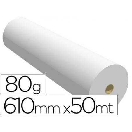 Papel reprografía para plotter 610mmx50mt 80gr impresión ink-jet