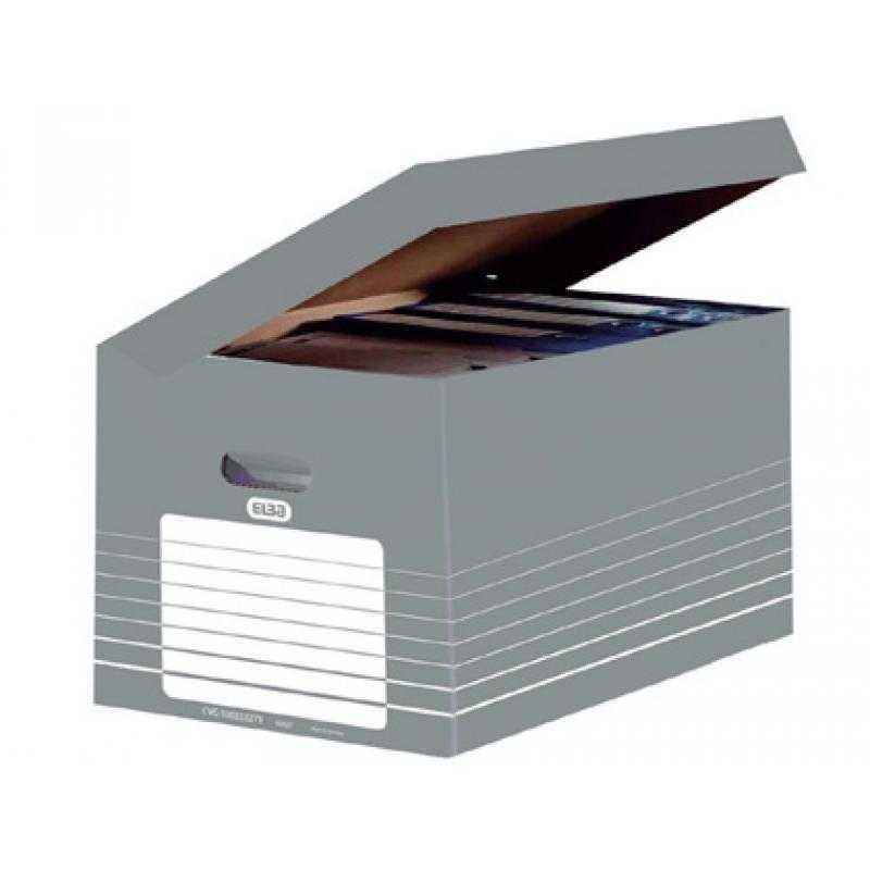 Cajon elba carton color gris para 5 cajas archivo definitivo 345x450x280mm
